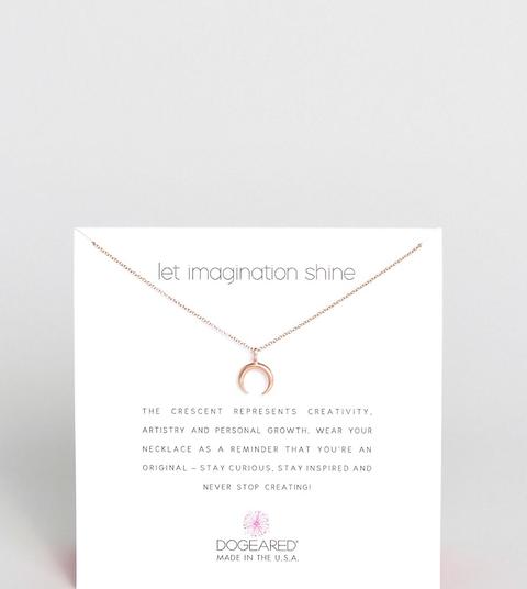 Collar Chapado En Oro Rosa Con Media Luna Let Imagination Shine De Dogeared