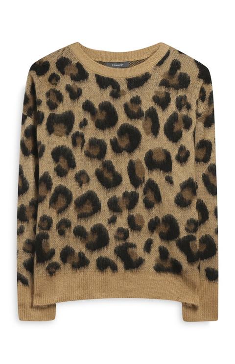 Maglia Con Stampa Leopardata