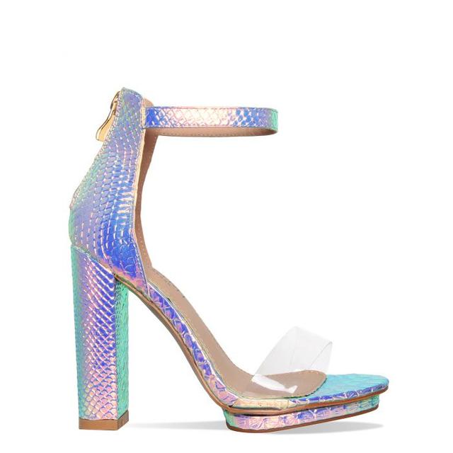 clear platform block heels