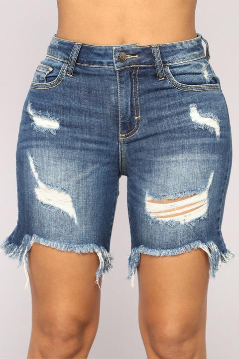 Just A Little More Denim Bermudas - Dark Denim