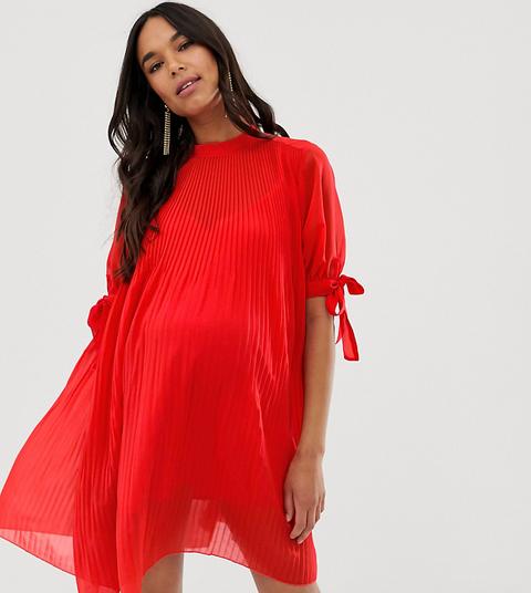 Asos Design Maternity Pleated Trapeze 