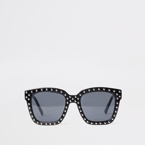 Black Stud Oversized Sunglasses