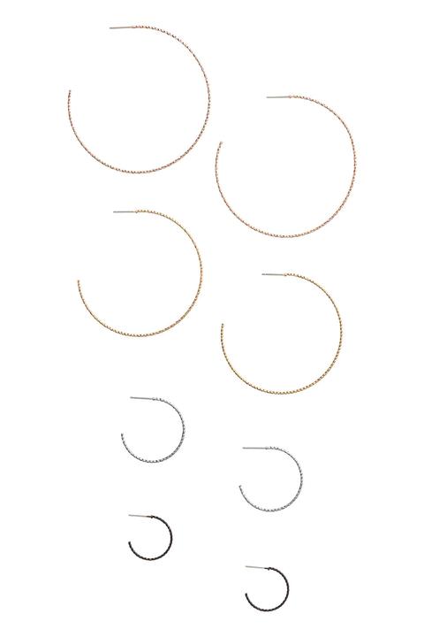 4 Pairs Hoop Earrings