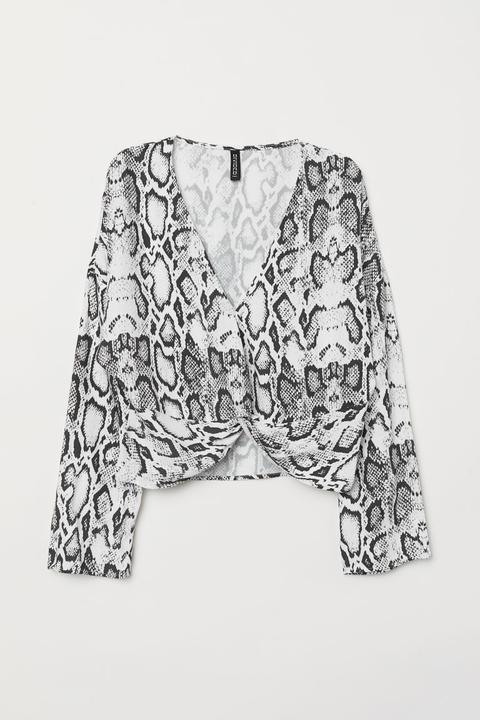 H & M - Blusa Con Lazada - Negro