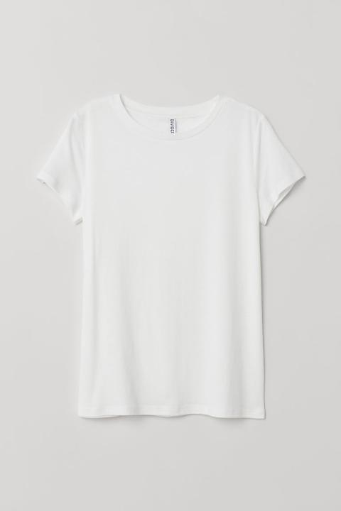 T-shirt Aus Jersey. - White - Damen