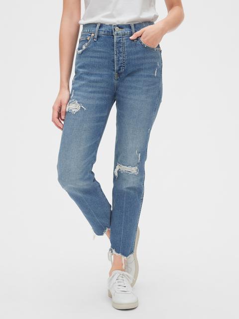 gap high rise cheeky straight jeans