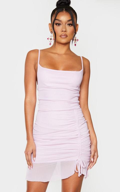 Lilac ruched bodycon clearance dress