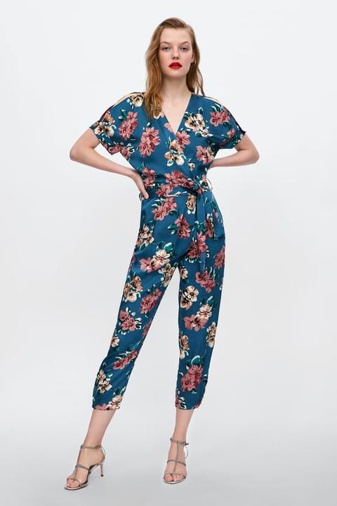 Floral Print Jumpsuit from Zara on 21 Buttons