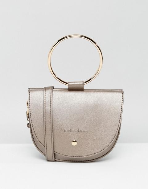 Bolso Bandolera De Cuero Vegano Con Herrajes En Forma De Aro De Melie Bianco