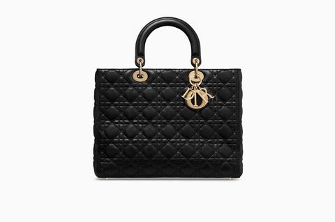 Bolso Grande Lady Dior En Piel De Cordero Negra