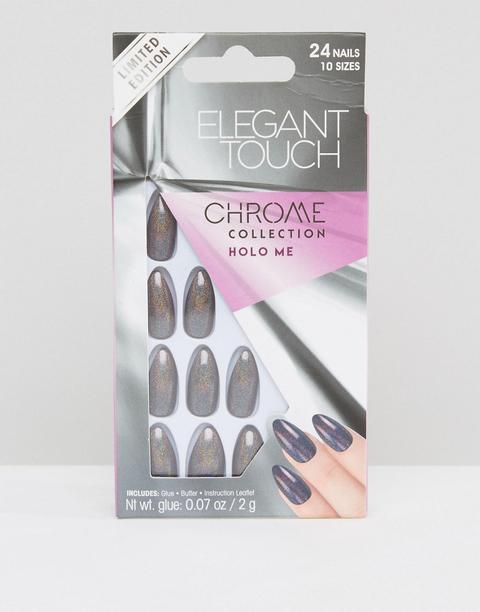 Elegant Touch Chrome Coffin False Nails - Holo Me - Holo Me