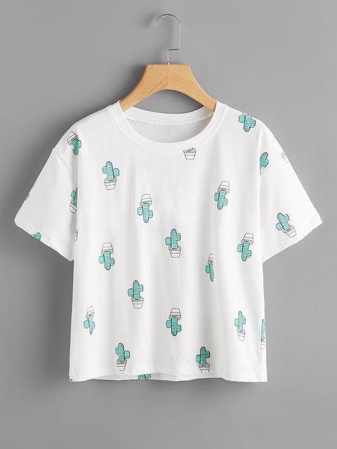 Cactus Print Random Tee