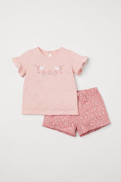 Conjunto De Algodón 2 Piezas - Rosa