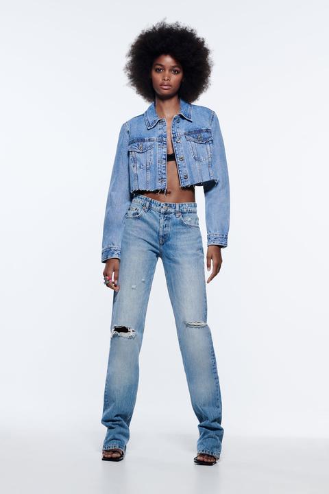 Cazadora Denim Cropped