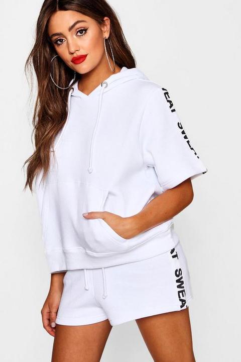 Athleisure Sweat Slogan Short Tracksuit