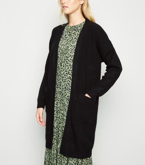 new look long black cardigan