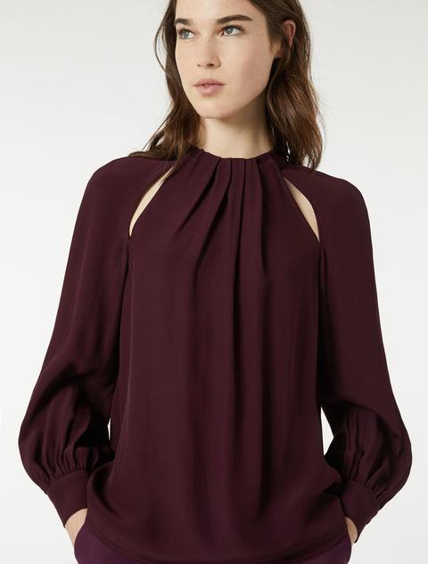 Blusa In Envers Satin Con Fiocco