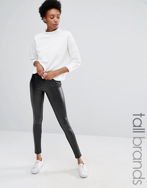 Vero Moda Tall - Leggings In Pelle Sintetica - Nero from ASOS on 21 Buttons