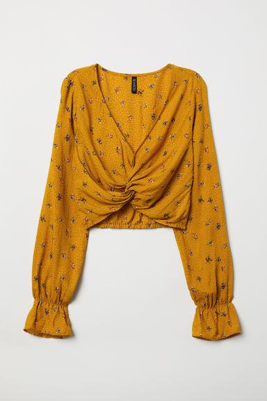 H & M - Camicetta Con Scollo A V - Giallo