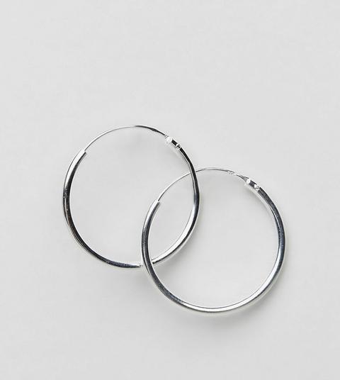 Asos - Orecchini A Cerchio Da 20 Mm In Argento Sterling - Argento