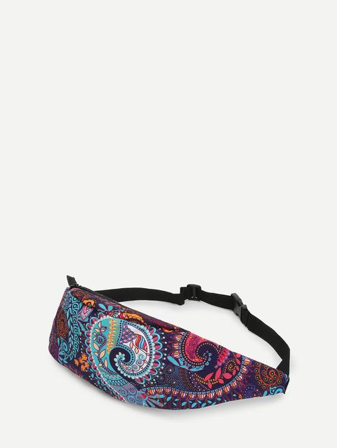Riñonera Con Estampado De Paisley