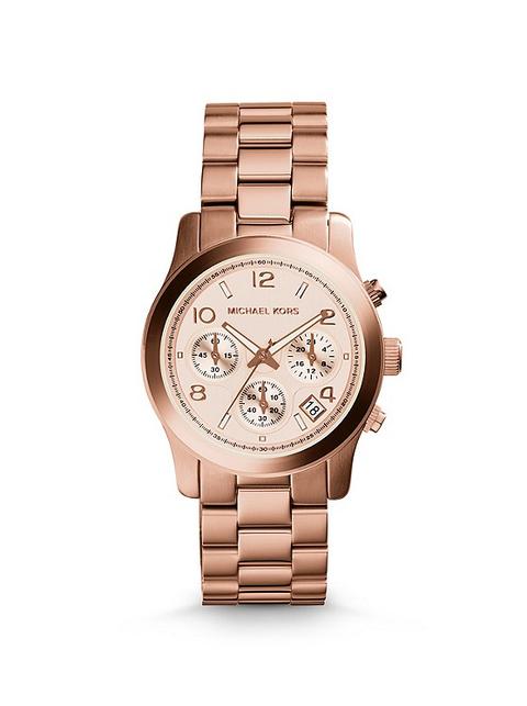 Rose Gold-tone Stainless Steel Chronograph Runway Watch