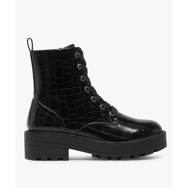 bottines femme imitation croco