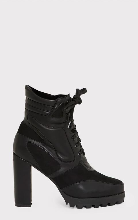 Melora Black Heeled Biker Boots