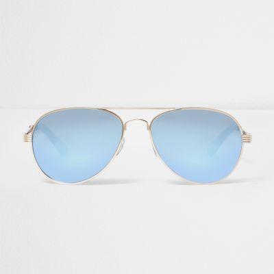 Gold Blue Fade Aviator Sunglasses