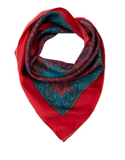 Pañuelo Estampado Cachemir Rojo