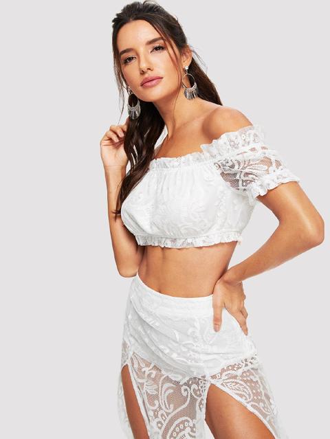 Top In Pizzo Con Volant E Volant