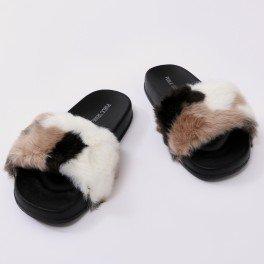 Kendal Faux Fur Slider In Multi