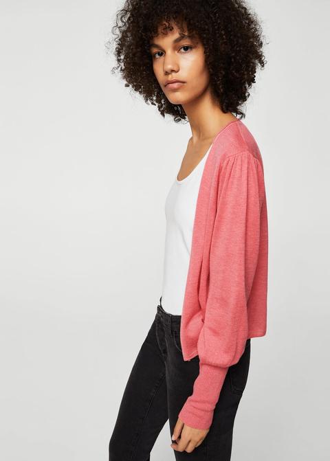 Strickjacke Mit Metallic-borte
