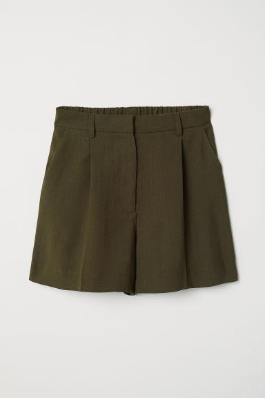 H & M - Shorts Con Pieghe Stirate - Verde