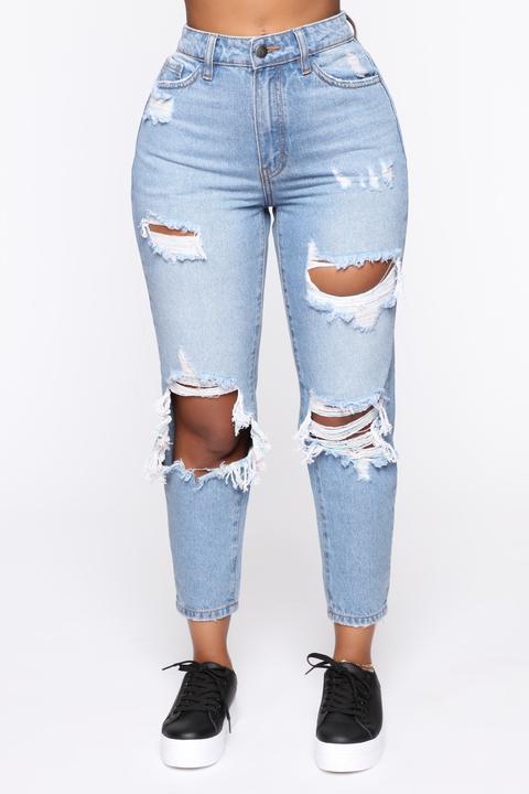 medium blue mom jeans