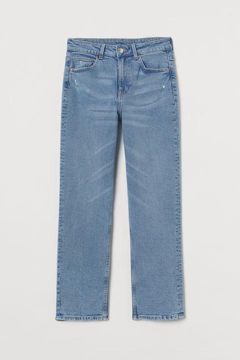 Straight High Ankle Jeans - Azul