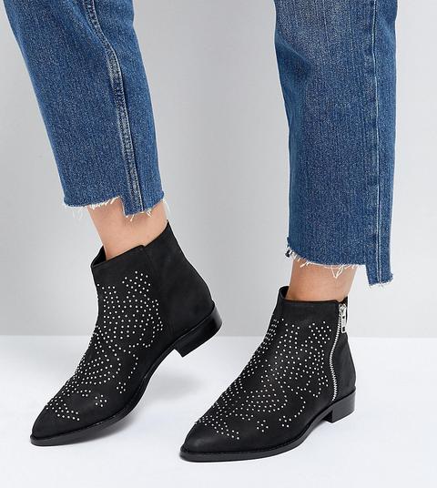 Asos - Auto Pilot - Bottines Pointure Large En Daim Avec Clous