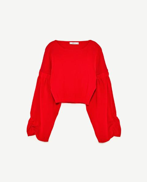 Pullover Cropped Maniche A Palloncino