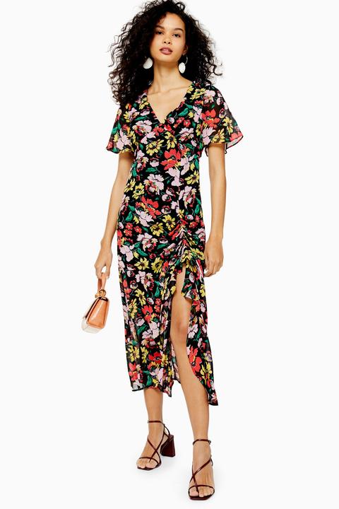 Topshop black sale floral dress