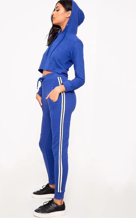 Cobalt Side Stripe Joggers, Blue