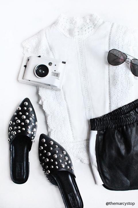 Bubble Stud Flat Mules