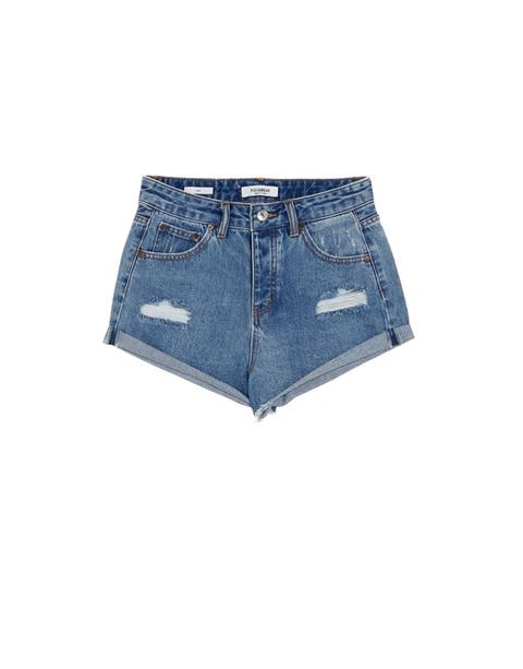 Shorts Denim Mom Fit Strappi