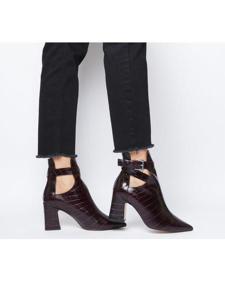 cut out block heel boots