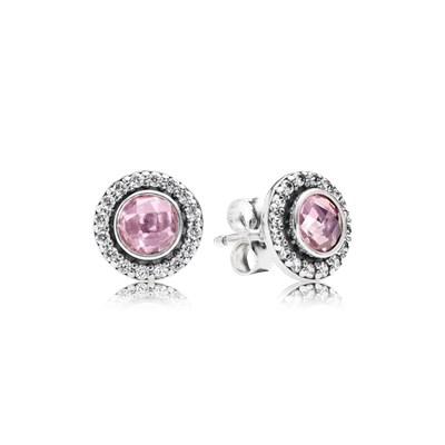 Orecchini A Lobo Con Zirconia Cubica Rosa