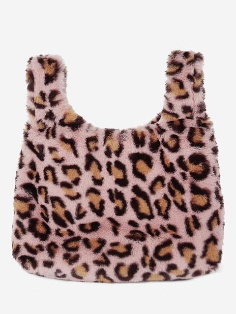 Borsa A Mano Leopardata Brown Pink