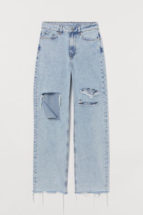 Loose Straight High Jeans - Azul