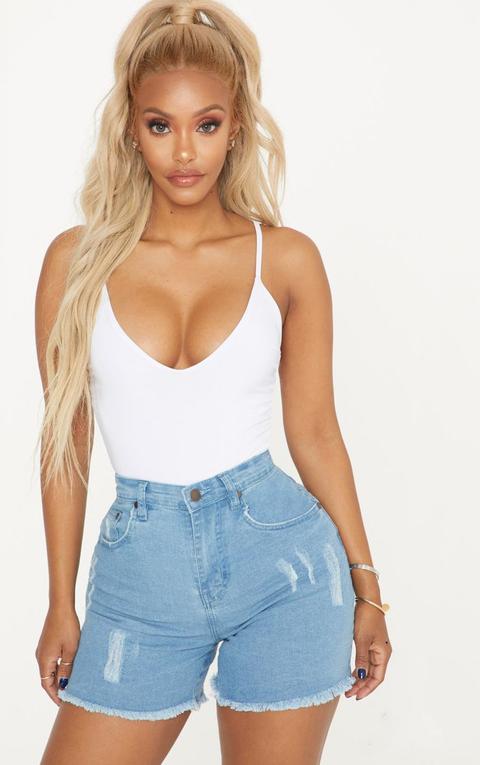 light washed high waisted shorts