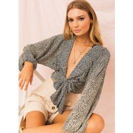 Frankley Top - Black & White Leopard