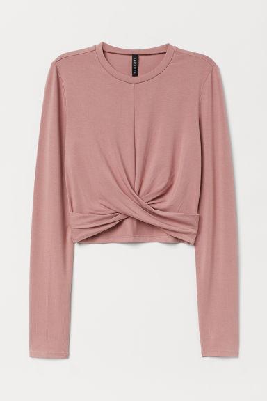 Kurzes Jerseyshirt - Pink - Damen