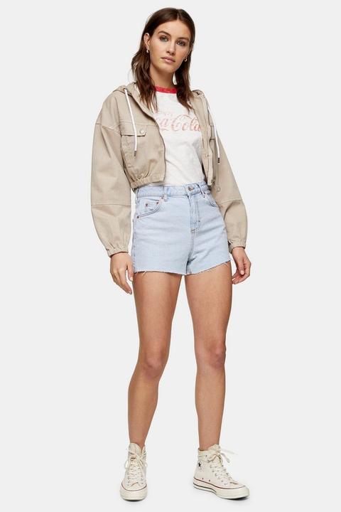 Premium Bleach Wash Denim Mom Shorts